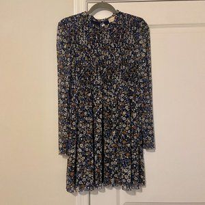 Altar'd State Magnollie Floral Navy Dress (M)